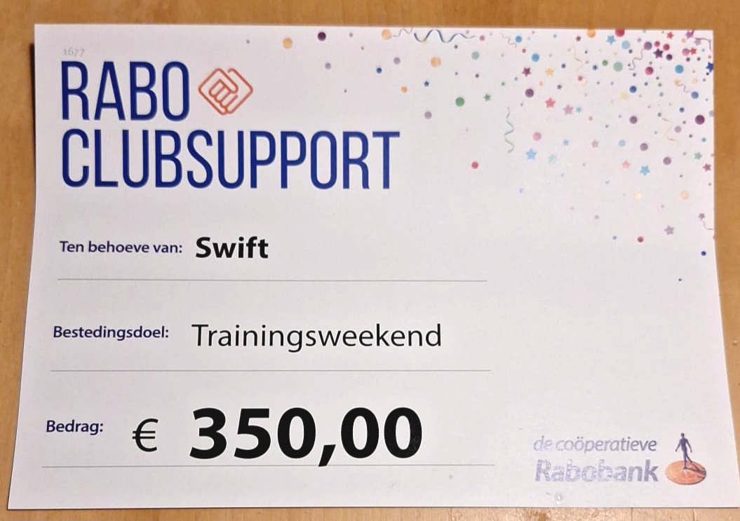 Rabo Clubsupport helpt met ons trainingskamp