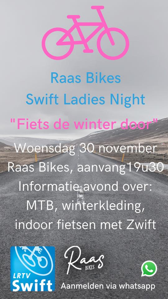 Swift-Klik! ladies night bij Raas Bikes op woensdag 30 november