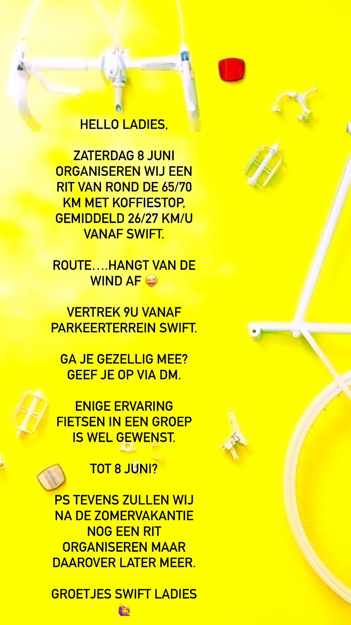 Swift ladies ride zaterdag 8 juni